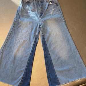 Uniq by Litz Authentic Denim 29 wide leg cropped Retro bell bottom